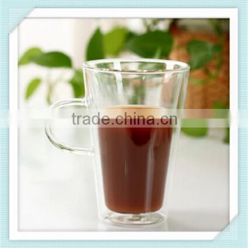 Hand blown double wall glass mug lead free double wall glass for coffee