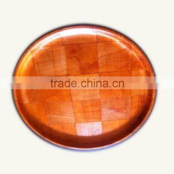 Mid Century Modern Lunch Dinner Wood Woven Serving Plate Trays Heavy Duty Houseware photo-2