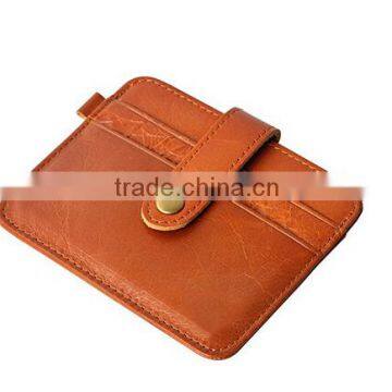 BOSHIHO Genuine Leather Card Holder Key Ring Card Protector ID Holder