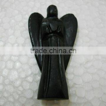 Black Agate Carved Angels