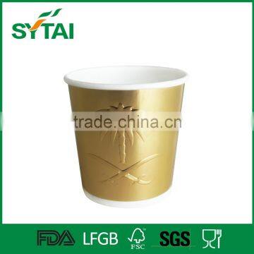 Disposable Embossed Paper Cup / Custom Gearwheel Gold and Sliver Cups photo-2