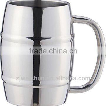 stainles steel beer mug with handle