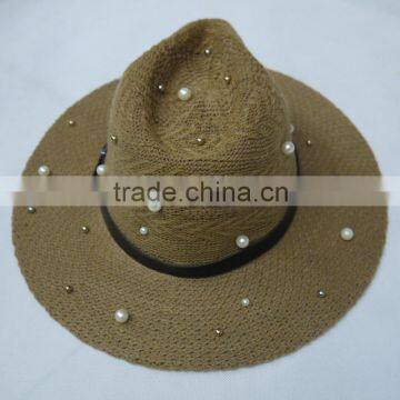 Lady Acrylic Hat With Pearls and Belt photo-3