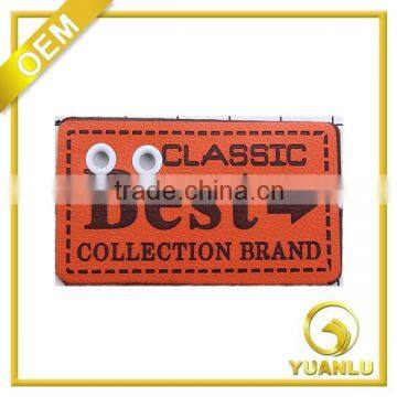 Widely clothing used leather label hot stamping