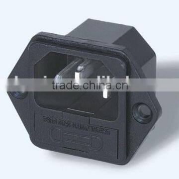 screw on IEC 320 C14 inlet power socket with fuse