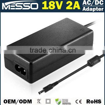 18V 2A AC DC Adapter 100-240V 50-60Hz AC Adapter 18V 2A Swithcing Power Supply 18V 2A AC Adapter