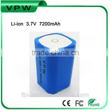 High efficiency Rechargeable 3.7V 7200mAh Lawn lighting Li-ion battery