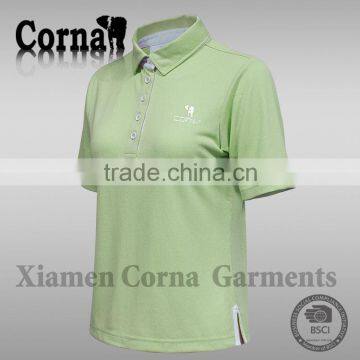 Knitted plain dyed 100% polyester sport polo shirt with great price