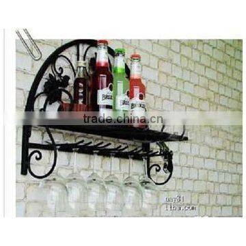 XY09-1007 home metal rack, wine glasses shelf, wall mounted metal spice rack, wall mount kitchen shelf