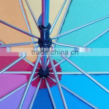 Cheap 10 Ribs Colorful Rainbow Style Long Umbrella photo-4