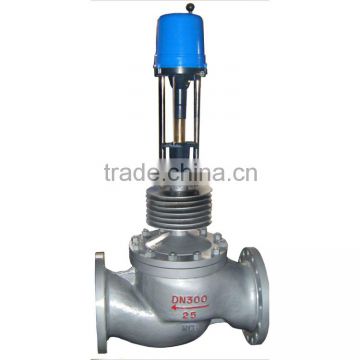 PTFE steam flangne regulating valve with electric