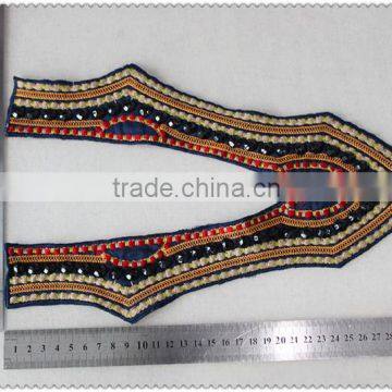 Customized Embroidery Ladies Garment Collar, Black Acrylic Beaded Necklace, Colourful Embroidery Collar for Garment photo-2