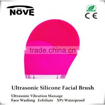 Home Use Effectively Deep Cleansing Face Care Tools Ultrasonic Vibration Silicone Facial Brush For Wholesale