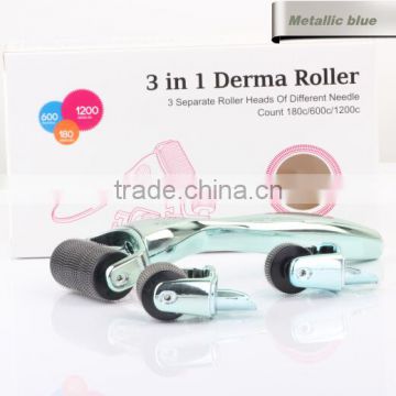 derma microneedle roller 3 in 1 anti aging face derma massage roller