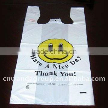 supplying HDPE thank you plastic degradable t-shirt bag