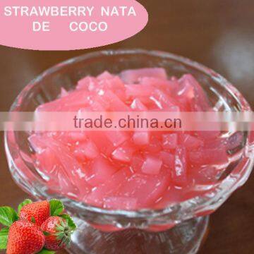 good taste Taiwan bubble tea with strawberry nata de coco