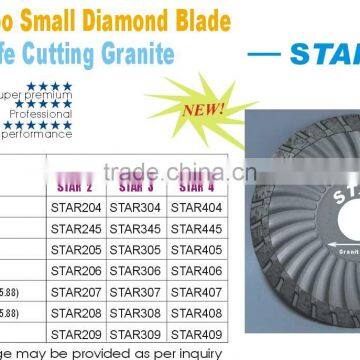 (STAR) Waved turbo small diamond blade for long life cutting granite-sunny
