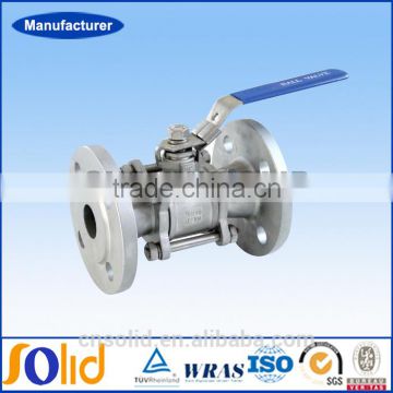 DIN Stainless Steel 3PC wcb ball valve flanged RF Floating ball type PN16 PN40