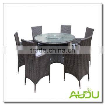 Audu Atlanta Outdoor Garden Rattan Dining Set With Lazy Susan photo-2