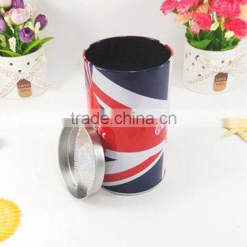 Custom new design cheap round metal pen holder tin box