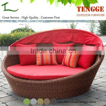 Outdoor Rattan Garden Round Daybed Outdoor Round Lounger photo-2