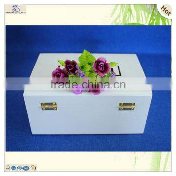 Engraved Painted Lock Square Wooden Chocolate Box photo-4