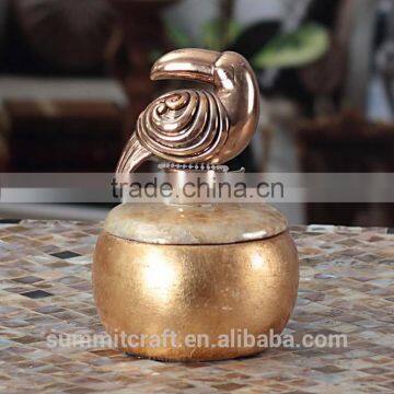 High End Resin Antique Vintage Golden Jewelry Box photo-4