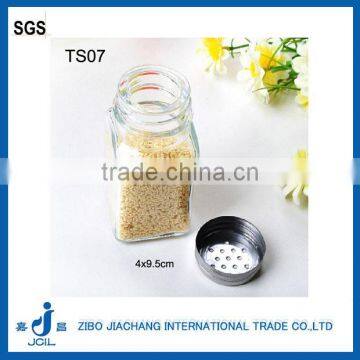 mini square clear glass salt packaging bottle