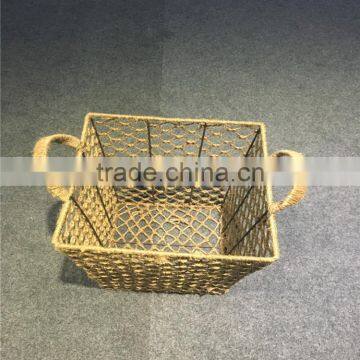 Wholesale Handmade Fashion Square Hemp Rope Basket photo-3