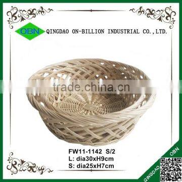 Handwoven Round Wicker Rattan Tray for Food photo-4
