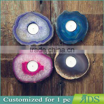 2017 White Wooden Frame Shadow Box Wall Art With Blue Agate Stone photo-5