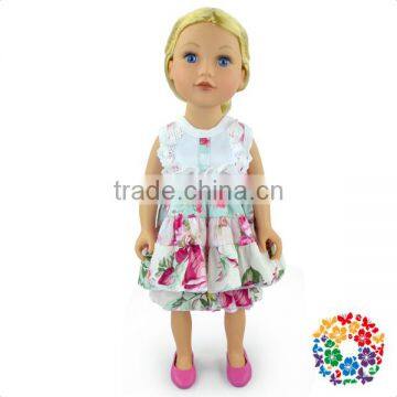 handmade 18 inch doll outfit summer floral ruffle top ruffle short pants clothing set for dolls