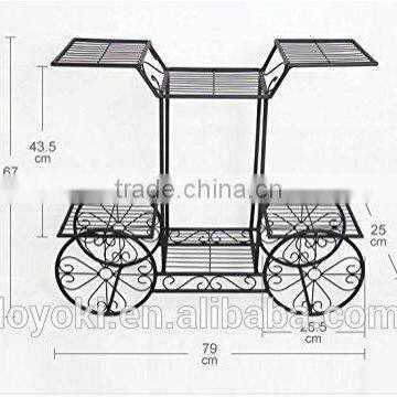 Elegant European Style Cart Design 6 Tier Wrought Metal Planter / Flower Pot Holder Display Rack Stand Garden Decor photo-6