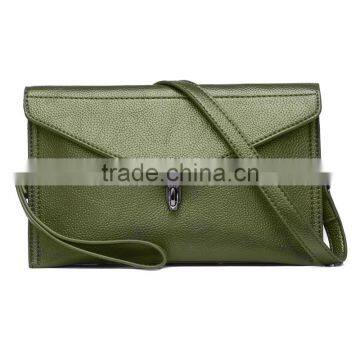 Genuine Leather Evening Clutch Zipper Cosmetic Pouch Shoulder Bag for Women