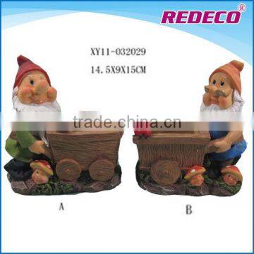 Polyresin gnome flower pot