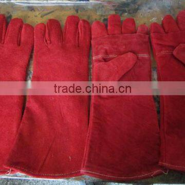 DDSAFETY 2017 Red Cow Split Welding Gloves With Full Lining photo-2