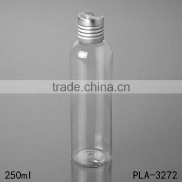 Cosmetic Packaging Round Shoulder Pet Bottle 250ml Gold Flip Cap Plastic Bottle Pet for Skin Care Lotion China Suppliers photo-2