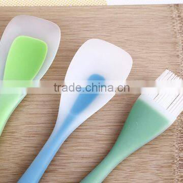 Factory Silicone Handle Colorful Kitchenwares Cooking Tools Set Double Colors Soft Ladle Turner Spoon Kitchen Utensils photo-6