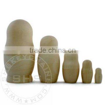 Blank Wooden Nesting Russian Dolls Set of 5 pcs