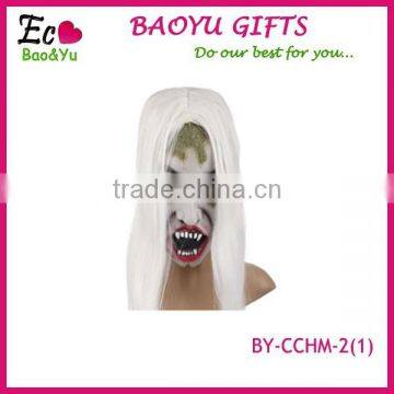Masked Ball, White Haired Halloween Mask,scary Masks and White Witch Latex Mask Bleed photo-2