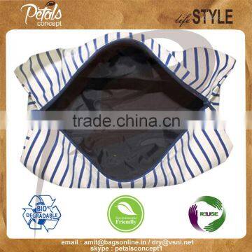 2017 Canvas Duffle Bag With One Color Stripe Print photo-3