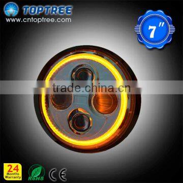 LED 7" Round LED Replacement Headlamp LED Sealed Beam Headlight DOT Certified Driving Light photo-5