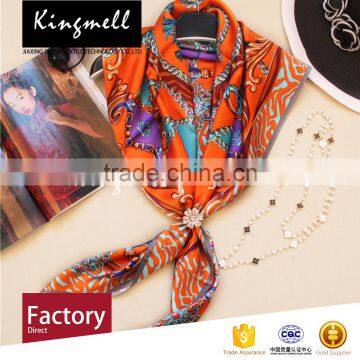 Custom Made Elegant Satin Silk Scarf With 100%silk photo-2