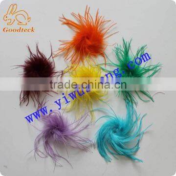 beautiful colorful ostrich feather baby powder puffs for garment