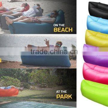 wholesale 2016 new design Fast filling Outdoor Nylon Inflatable Lazy Sleeping Air Bag,Fashional air Sofa