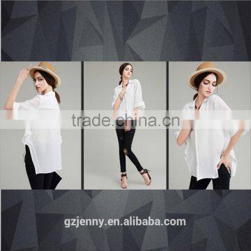 New Black Loose Fit Formal Blouse Revers Collar Buttons Ladies Office Wear photo-3