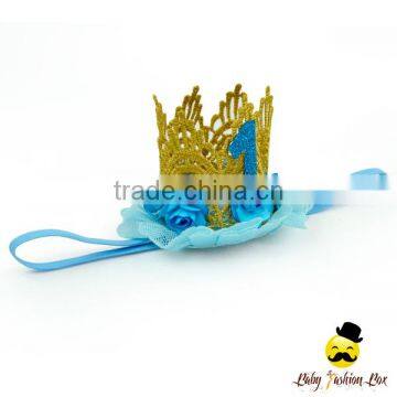Wholesale Remake Props Knitting Golden Tiara Thin Elastic For Baby Girl Princess Crown Headband Accessories photo-6