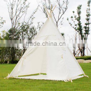 ShiJ Tipi Cotton Canvas Kids Play Tent House photo-3