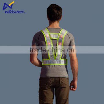 USB Rechargeable Battery High Visibility Work Flashing Led Safety Vest photo-3