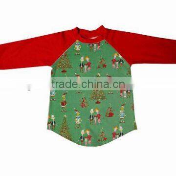 Wholesale Christmas Girl and Boy Icing Raglan Ruffle Raglan Shirt Top photo-2